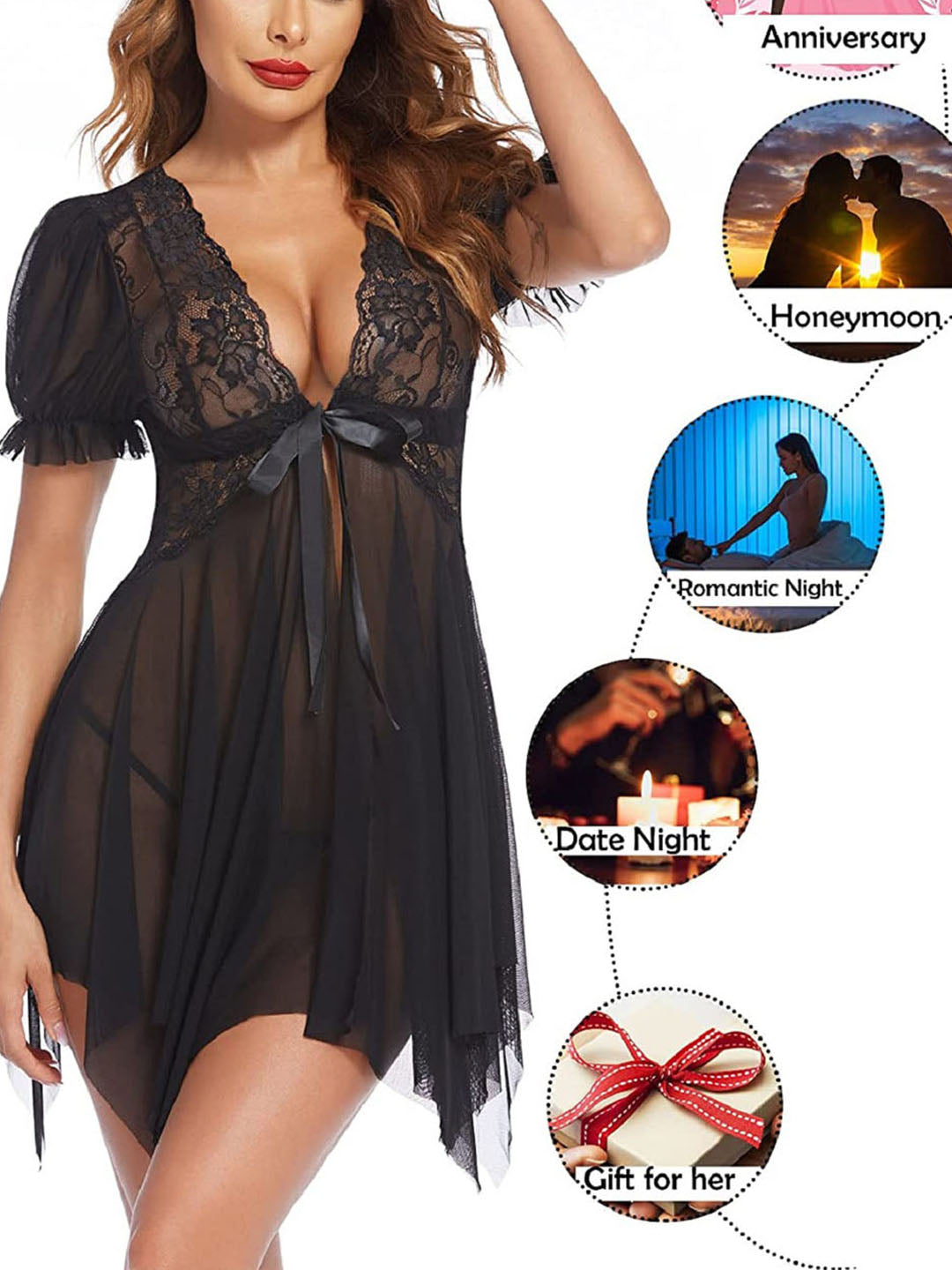 Romantic Babydoll Lingerie Dress – Soft Fabric, Breathable & Stylish